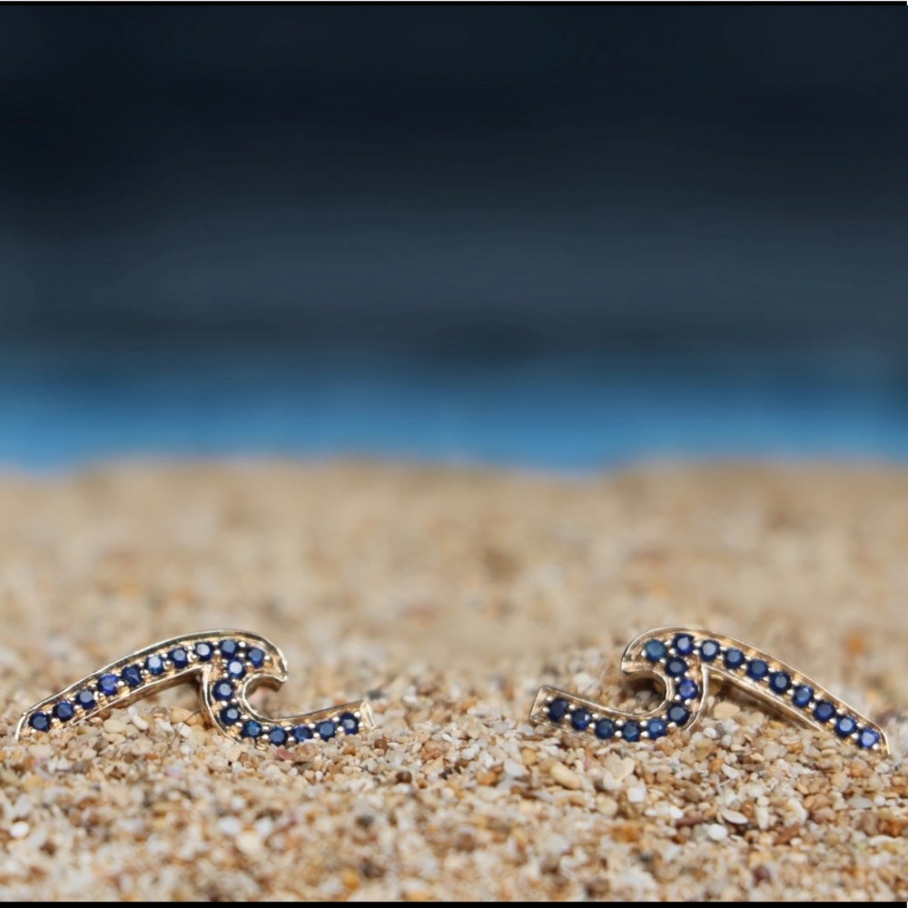 Sapphire Wave Earrings